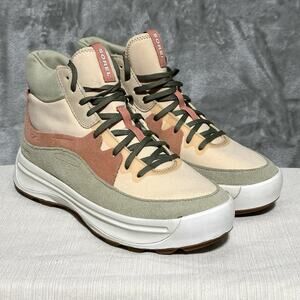 Sorel Womens ONA 503 Mid Sneaker Boots Sz 9 Gorpcore Nova Sand Paradox Pink EUC